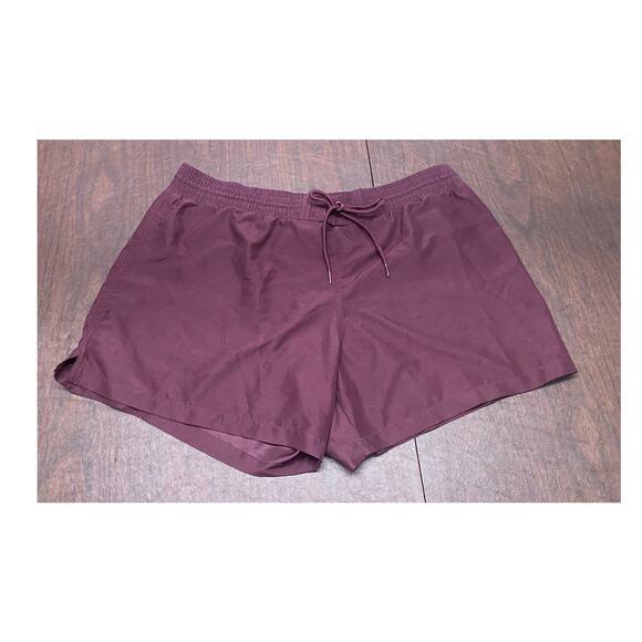 Kona Sol Eggplant Purple Drawstring Swim Board Shorts Plus Sze 20/22W Resortwear - Picture 1 of 8